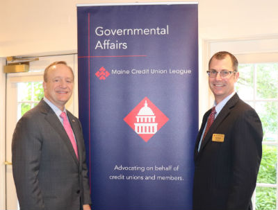 Photo of Paul Begala with Maine Credit Union League President/CEO, Todd Mason